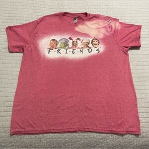 Christmas Movie Friends Red SS T-Shirt Size XL Gildan